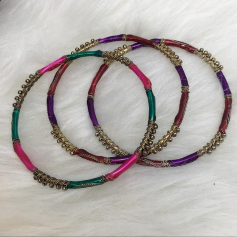 Multi-Colored India 3-Piece Stacking Bangle Set - image 7